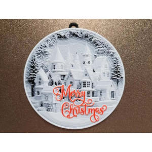Palla di Natale 3D Villaggio Innevato (120 mm) - Product Image 1