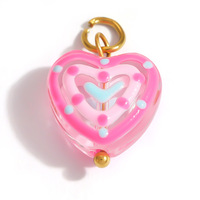 Trendy hartvormige fruit- en cartoonbedels van 18K verguld roestvrij staal, geschikt voor DIY handgemaakte sieraden.