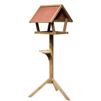 Mangeoire à oiseaux extérieure en bois massif avec fermeture à bouton pour moineaux Pigeons Boîte à nourriture Cage à oiseaux Balcon Jardin Villa Nid d'oiseau