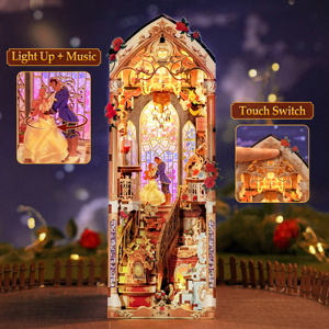 Tonecheer - Casa de Muñecas Musical Giratoria con Luces <span class=keywords><strong>LED</strong></span> 3D, Diseño de Rosa Encantada, para Tiendas de Regalos y Distribuidores Regionales - Product Image 2