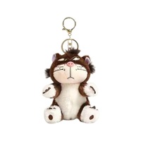 Pendentif de sac en peluche Chat Lucifer de dessin animé, porte-clés de voiture mignon, breloque de mini sac à dos en fibre de polyester, fabriqué en Chine