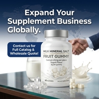 CAXIN OEM Milk Mineral Salts Calcium Gummies 65mg Prebiotic Inulin Yogurt Flavor 60-count Promote Digestion