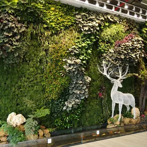 Hot Sale Uv-Protected Outdoor Plant Green Wall Foliage Decoration Backdrop Panel Artificial Grass Wall