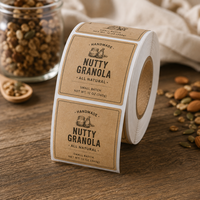 Rouleau d'étiquettes autocollantes en papier kraft brun estampé à chaud avec impression personnalisée pour bougies parfumées en verre – Vente en gros