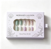 Boîte cadeau de luxe personnalisée en gros avec fenêtre pour l'emballage de faux ongles à presser, idéale pour les boutiques de cosmétiques et l'emballage cadeau de détail