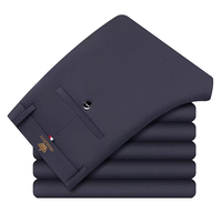Pantalon de travail formel pour homme, coupe décontractée, qualité supérieure, été-automne, fin, noir, bordeaux, pantalon long