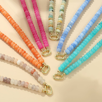 Collier en perles de verre KAVNAR, chaîne de perles de verre colorées bohèmes, acier titane pour bijoux DIY