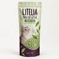 Sachet d'emballage imprimé sur mesure, pochette verticale refermable avec fermeture éclair pour thé vert, tofu, litière pour chat, marque privée, vente en gros