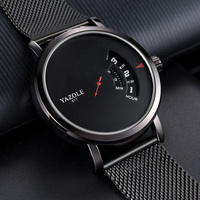 Yazole 509 510 511 jam tangan kuarsa untuk pria, arloji baja Milan tahan air Yazole