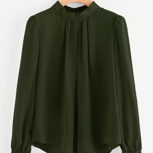 Nouveau modèle de bureau uniformes conceptions pour les femmes formelle à la mode en mousseline de soie à manches longues chemises - Product Image 1