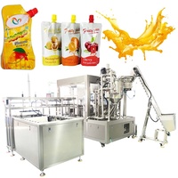 Machine de bouchage automatique rotative à 8 buses, contrôlée par PLC, à entraînement par engrenages, pour sachets souples de sauce tomate, yaourt, jus, eau pure et gel