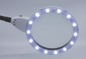 21 Kính lúp <span class=keywords><strong>LED</strong></span>, đèn bàn kính lúp Ống kính 120mm với đèn <span class=keywords><strong>LED</strong></span> và cổ ngỗng. Đế cứng cho máy tính để bàn - Product Image 4