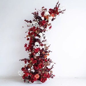 Arche de fond de scène personnalisée de luxe en soie artificielle, roses rouges et blanches, support élégant pour mur de fleurs, idéal pour <span class=keywords><strong>mariage</strong></span>, événement, anniversaire - Product Image 2