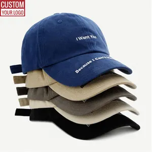 Custom Embroidery Logo 6 Panel Dad Hat Cap Embroidered Unstructured Style Wholesale High Quality