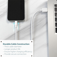 Cable USB Tipo-C a USB-A de Carga Rápida con Blindaje Trenzado y Cubierta de PVC, Certificado MFI para Dispositivos iOS y Computadoras, Carga y Sincronización
