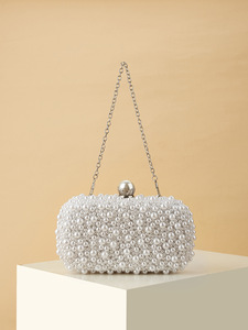 Metallic Woven Clutch Bag Niche Knot Lock Evening Bag Hard Shell Women Formal Dress <b>Hand</b> Purse - Product Image 2