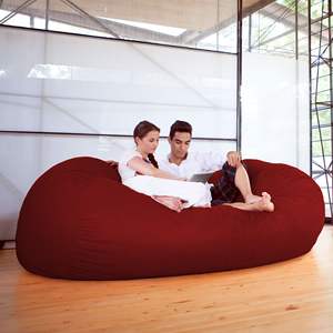 DB Jaxx 7 Foot Giant Bean Bag Sofá Cinnabar Sofá contemporáneo para sala de estar Cómodo Espuma Moderno Tradicional Japonés Tropical - Product Image 1