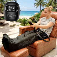 Masseur de jambes à compression d'air portable rechargeable OEM/ODM à 5 chambres avec 6 modes, télécommande sans fil et contrôle de la minuterie