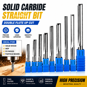 <span class=keywords><strong>Fraise</strong></span> droite à 2 dents en carbure monobloc pour CNC, diamètres 3.175mm, 4mm, <span class=keywords><strong>5mm</strong></span>, 6mm, pour le fraisage, le rainurage et la découpe du bois et du MDF, OEM - Product Image 1