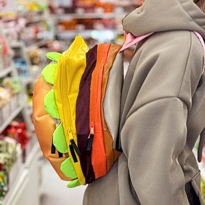 Cute Stereo Cartoon Cheeseburger Crossbody <b>Backpack</b> <b>with</b> Waterproof PU Zipper Closure and Polyester Lining - Product Image 2