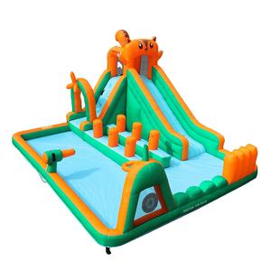 थोक विशाल inflatable पानी स्लाइड पार्क दोहरी स्लाइड, चढ़ाई दीवार, स्प्लिश पूल आउटडोर/इनडोर बच्चों पार्टी बाउंस हाउस - Product Image 1