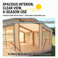 Tente de villa gonflable portable extra-large de 18 m avec assemblage automatique, tente de camping imperméable à structure pneumatique pour glamping et complexes hôteliers