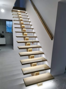 Australia camera da letto soggiorno <span class=keywords><strong>scale</strong></span> corridoio parete luce scala diritta ringhiera in vetro in legno acciaio disegno 3D - Product Image 6