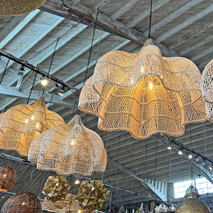 <span class=keywords><strong>Lampe</strong></span> artisanale moderne et créative CSLIDO pour salon, restaurant, cuisine, luminaire suspendu en rotin à pétales orientaux - Product Image 5