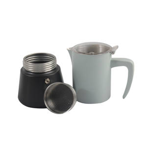 2/4/6/10 tasses à expresso, couvercle en plastique, compatible avec les plaques à induction, cafetière moka en acier inoxydable - Product Image 4