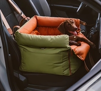 Coussin de voiture pour chien en cuir vert écologique de luxe, durable et confortable