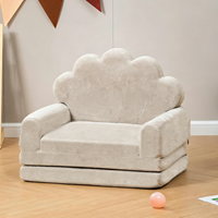 Canapé-lit convertible 2-en-1 en peluche douce pour tout-petits, fauteuil pour enfants pour salon, salle de jeux, appartement