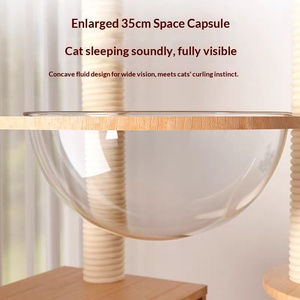 Árbol rascador de madera resistente al por mayor con casa grande y postes rascadores, diseño estable para hogares con varios gatos - Product Image 2