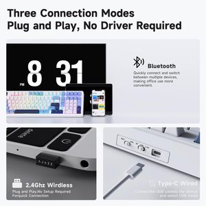 AJAZZ AK980 Sunflower Rabbit Switch (Factory Black-Grey-Yellow) Tri-mode RGB DIY Teclado mecánico - Product Image 4