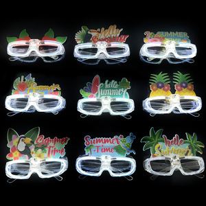 Gafas Luminosas Estilo <span class=keywords><strong>Hawaiano</strong></span>, Gafas Brillantes, Lentes de Fiesta Portátiles y Elegantes para Decoraciones de Disfraces de Cumpleaños en la Playa de Verano - Product Image 1