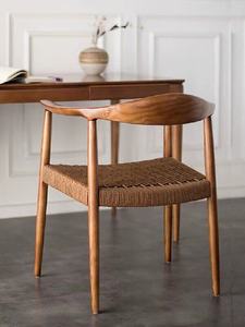 Sedia da Pranzo in <span class=keywords><strong>Legno</strong></span> Massello Naturale con Braccioli, Stile Moderno e Lussuoso per Ristoranti e Hotel - Product Image 3