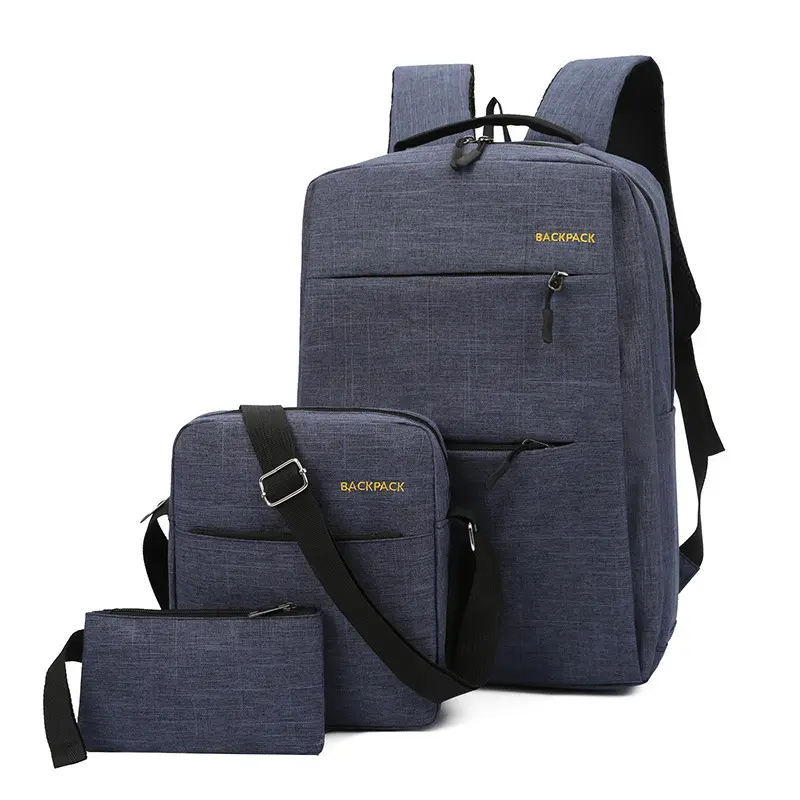 Wholesale Laptop Backpack three-piece business bag USB sports backpack business computer bag travel backpack