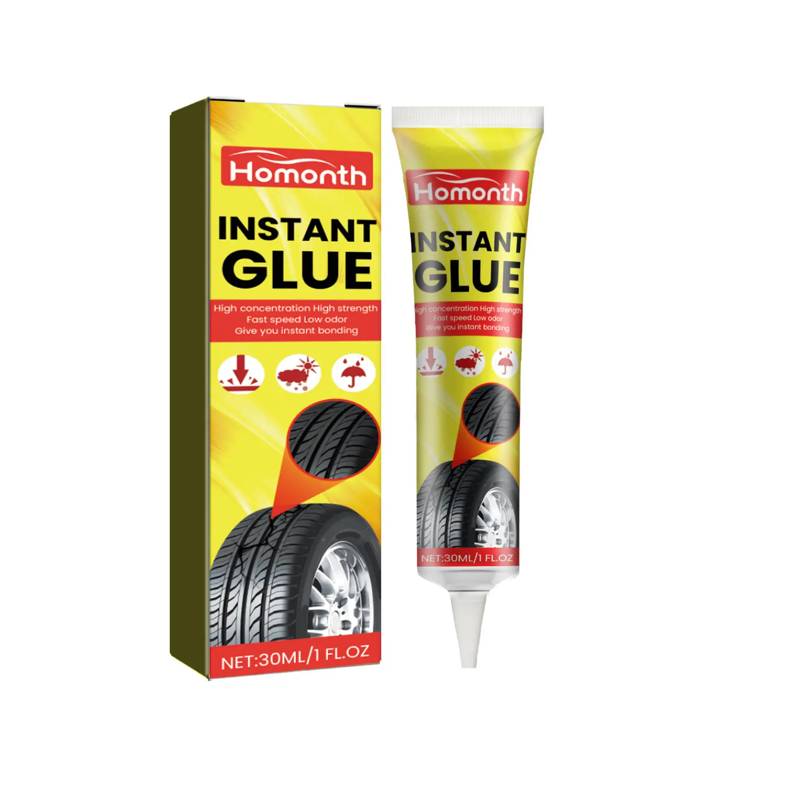 Wholesale Homonth High Strength Odorless Wide Range Of Uses Car Tire Repair Instant Glue