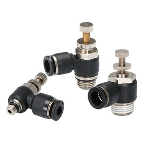 Válvulas de control de velocidad y flujo de aire con codo regulador rápido macho SL/SC BSP M5 1/8" 1/4" 3/8" 1/2" - Product Image 2