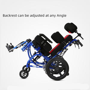 Kursi Roda Manual Multifungsi yang Dapat Disesuaikan untuk Anak Cerebral Palsy dengan Fungsi Miring untuk Usia 2~12 Tahun dengan Meja Makan - Product Image 2