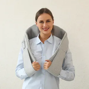 LUYAO OEM ODM Deep Heating Shiatsu Rechargeable Type-c Charging Neck Shoulder Back Waist Kneading Massager