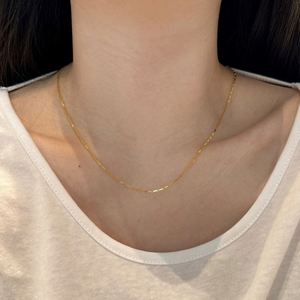 Collar de Cadena de Eslabones de Plata de Ley 925 con Baño de Oro de 18K, Diseño Nuevo de Dylam, Resistente al Deslustre y a la Decoloración, para Mujer - Product Image 3