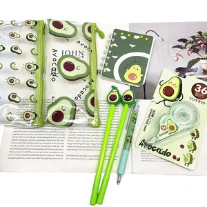 Luxury Stationery Avocado Spiral Notebook Pen Case And Pen Gift Set Girls Stationery