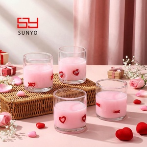 Vasos de 13.5 oz con Forma de Corazón, Vasos de Vino sin Tallo Estilo Antiguo, Vasos con Iconos del Día de San Valentín para Jugo, Whisky, Cócteles y Café - Product Image 5