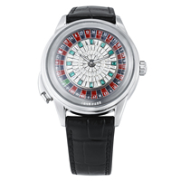 Montre de luxe automatique Jacob pour homme, avec cadran de roulette en cristal et diamant, bouton rotatif, mécanique, style casino