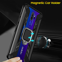 Étui de protection antichoc pour OPPO A9 2020 A5 2020 Support magnétique Anneau de support Coque arrière pour OPPO F11 Pro Find X2 Neo Lite