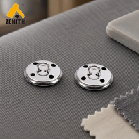 Kancing Jahit Zenith Custom Shiny Flat Round Brass Plating Long Pull Sewing Shank Clip untuk Pakaian BM10218