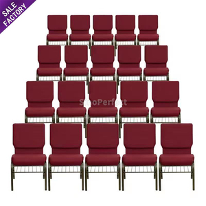 Chaise d'église empilable personnalisée pour banquets et événements, chaise rembourrée pas chère pour mariages, cérémonies et conférences, vente en gros - Product Image 5