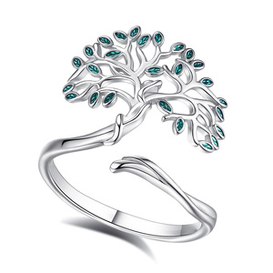 <span class=keywords><strong>Anello</strong></span> Albero <span class=keywords><strong>della</strong></span> <span class=keywords><strong>Vita</strong></span> Verde Merryshine in <span class=keywords><strong>Argento</strong></span> Sterling 925, Gioiello Celtico Retrò con Nodo Irlandese, Regalo per Donne - Product Image 1