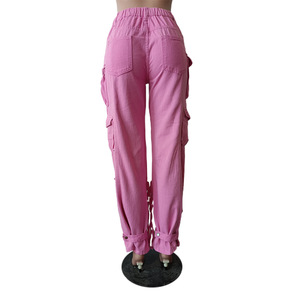 2023 Summer New Multi-Pocket Denim <strong>Cargo</strong> Pants Ladies Jean Pants Baggy Ripped Wide Leg Jeans <strong>Blue</strong> <strong>Woman</strong> Washed <strong>Cargo</strong> <strong>Trousers</strong> - Product Image 6