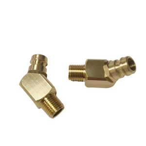 Cnc Gia Công Tùy Chỉnh 1/4 1/8 1/2 3/8 Bsp Npt Chủ Đề Hose Adapter 45 135 Độ Brass Ống Phù Hợp - Product Image 2